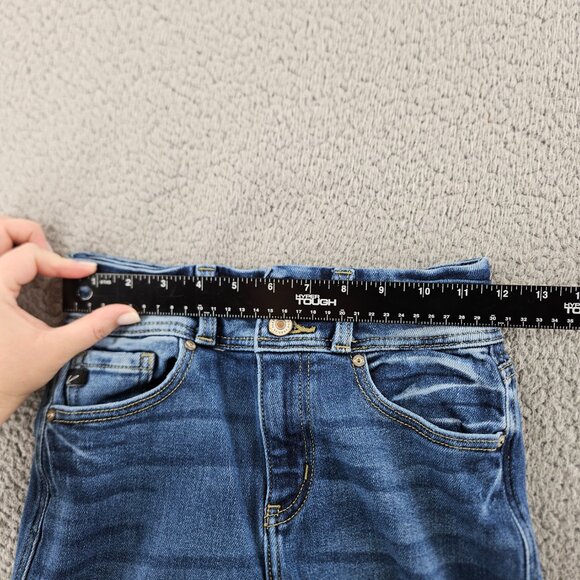 Kancan Jeans Womens 23 (23x26) Blue Straight Ankle High Rise Ripped Distressed - Picture 7 of 16